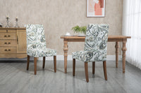 Cover Removable Interchangeable and Washable Taupe Cashew Fabric Upholstered Parsons Chair with Solid Wood Legs 2 PCS