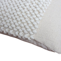 20 x 20 Square Cotton Accent Throw Pillow, Textured Dotted Fabric Details, White