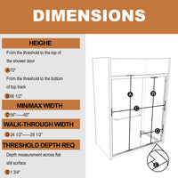 60 in. x 70 in. Traditional Sliding Shower Door in Chrome with Clear Glass