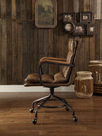 ACME Harith Office Chair in Vintage Whiskey Top Grain Leather 92416