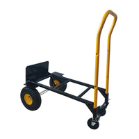 HT1002BK-YL   Hand Truck Dual Purpose 2 Wheel Dolly Cart and 4 Wheel Push Cart with Swivel Wheels 330 Lbs Capacity Heavy Duty Platform Cart for Moving/Warehouse/Garden/Grocery