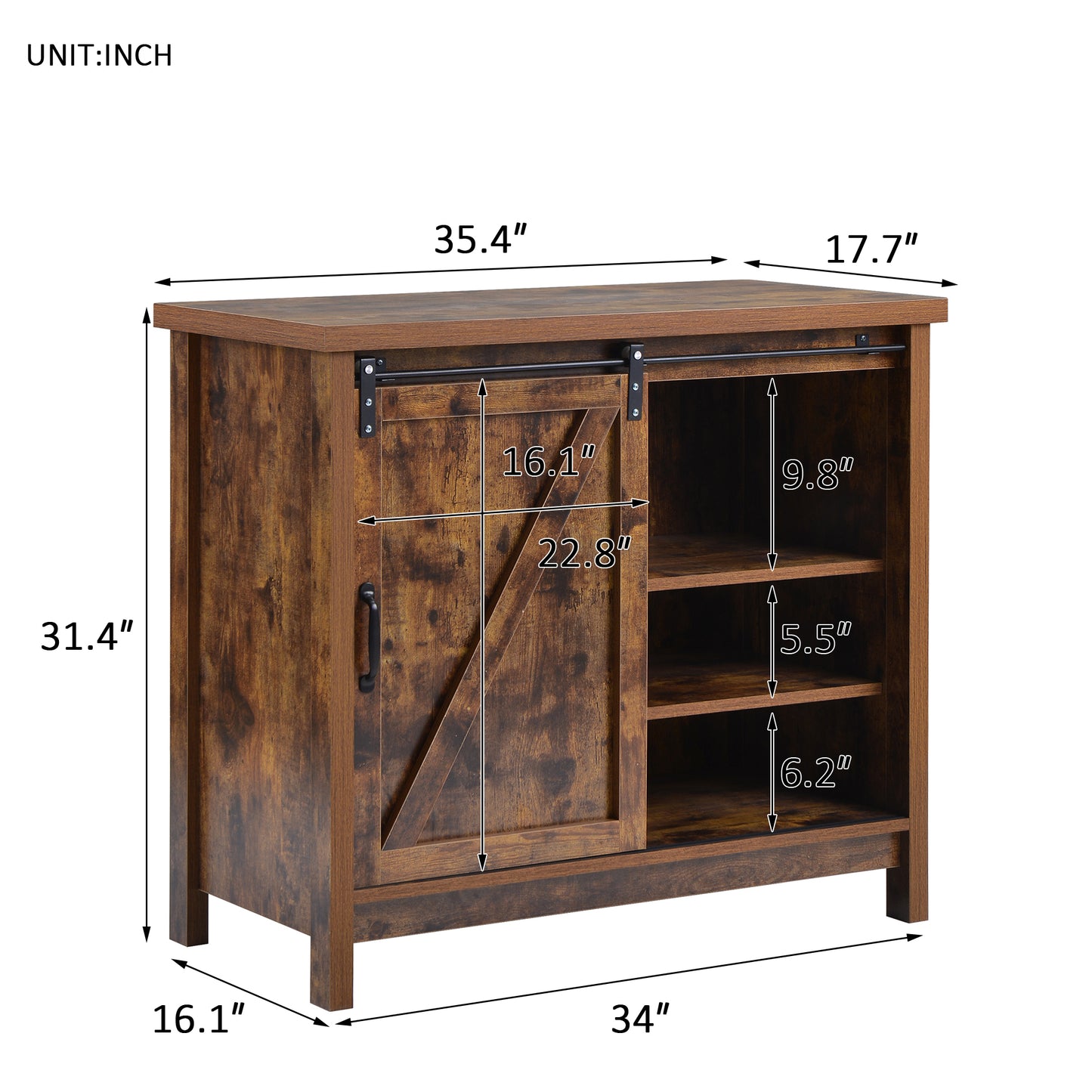 Locker&TV Stand，Barn door modern &farmhousewood entertainment center，  Console for Media,removable door panel & living room with for tvs up to 32'',BARNWOOD/BLACK