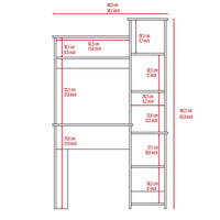 Marston 6-Shelf Writing Desk with Built-in Bookcase Black Wengue