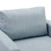 2 Seat Module Sectional Sofa Couch With 1 Ottoman,Seat Cushion and Back Cushion Removable and Washable,Light Blue