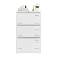 Filing Cabinet Lateral File Cabinet 3 Drawer, White Filing Cabinets with Lock, Locking Metal File Cabinets Three Drawer Office Cabinet for Legal/Letter/A4/F4 Home Offic