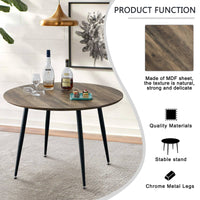 Diameter 44.8 inch MDF Modern simplicity roundI Imitation wood grain  dining table.Applicable 6-8 persons to dining room and meeting room.F-1164-WOOD