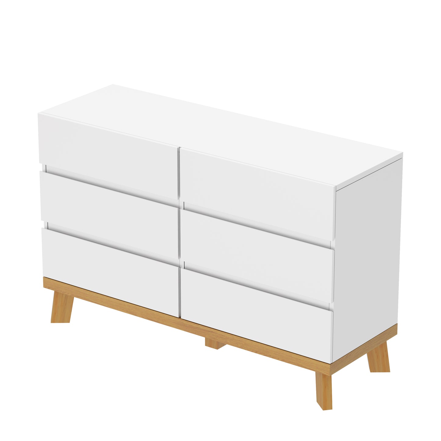 47.24"6-Drawers MDF Storage Cabinet,for Bedroom,Living Room,Dining Room,Hallways,White