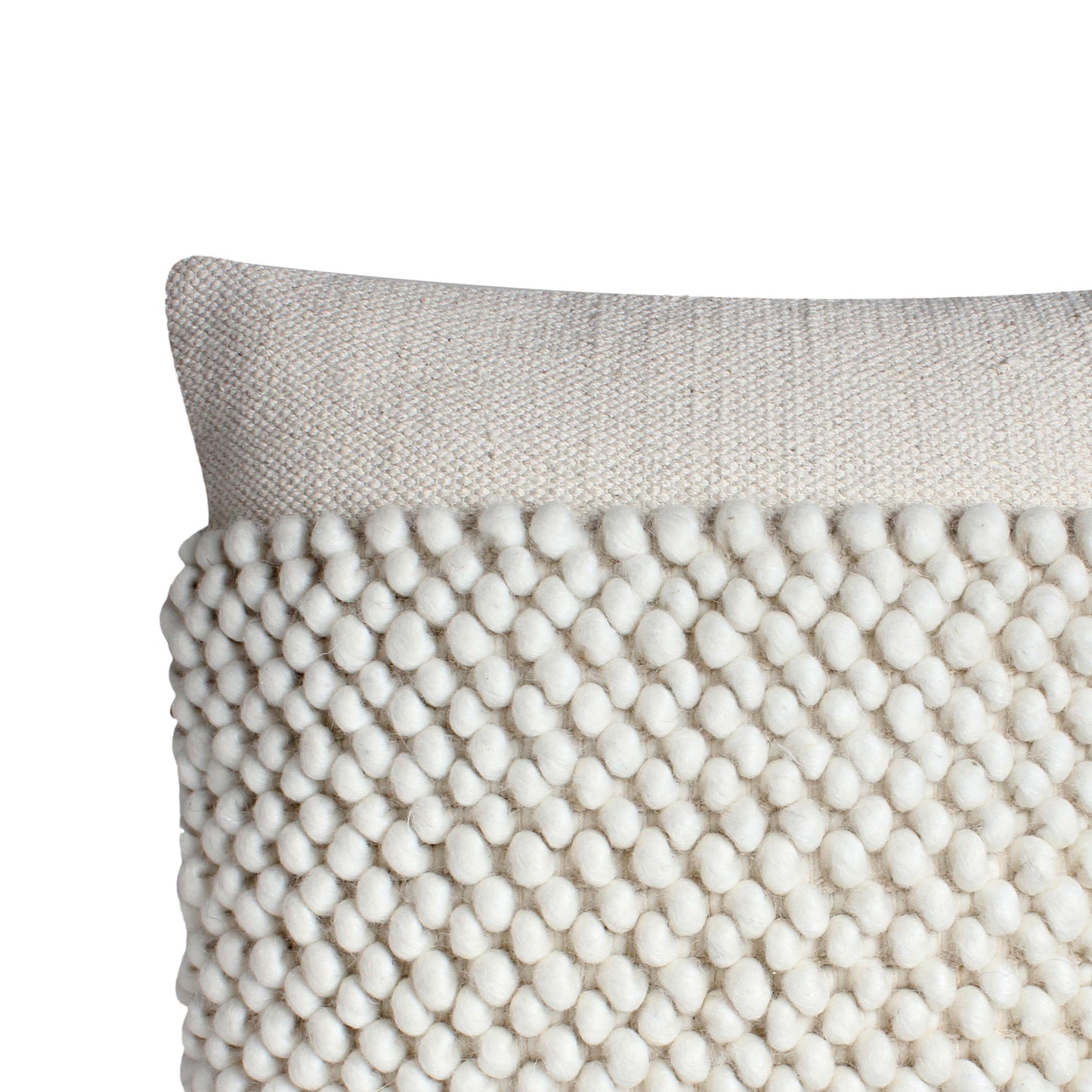 20 x 20 Square Cotton Accent Throw Pillow, Textured Dotted Fabric Details, White