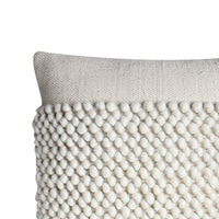 20 x 20 Square Cotton Accent Throw Pillow, Textured Dotted Fabric Details, White