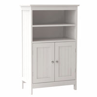 Bathroom Floor Cabinet Freestanding 2 Doors and 2 shelfs Wood Storage Organizer Cabinet for Bathroom and Living Room-White