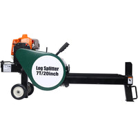 Double Flywheel Electric Log Splitter 7-Ton Compact Horizontal Gas Log Splitter with Auto Return 20in,portable  63cc engine firewood splitting forestry harvesting