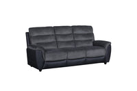 Chris 3 Seater Sofa and Double Recliner set Black/Grey