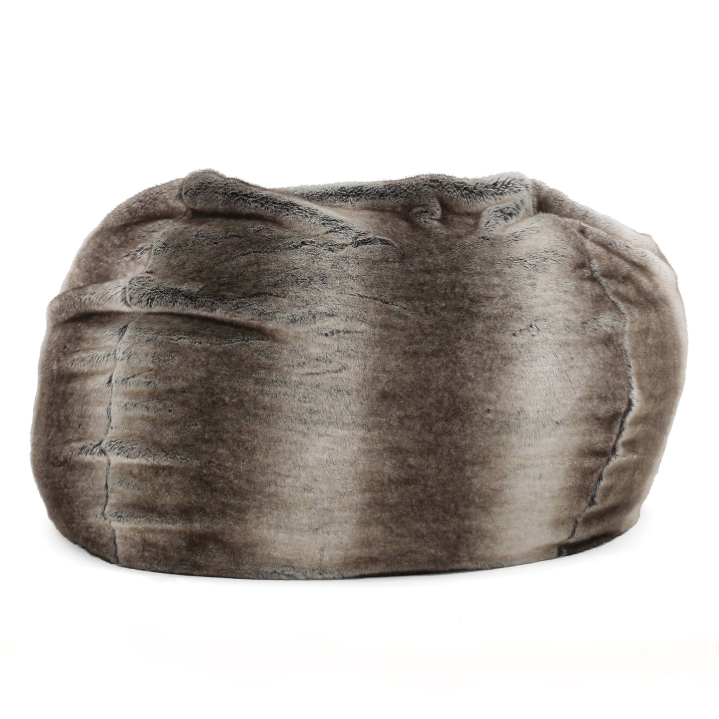 Faraz Modern Glam Faux Fur 3 Foot Bean Bag, Gray Taupe