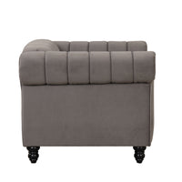 39" Modern Sofa Dutch Fluff Upholstered sofa with solid wood legs, buttoned tufted backrest,gray