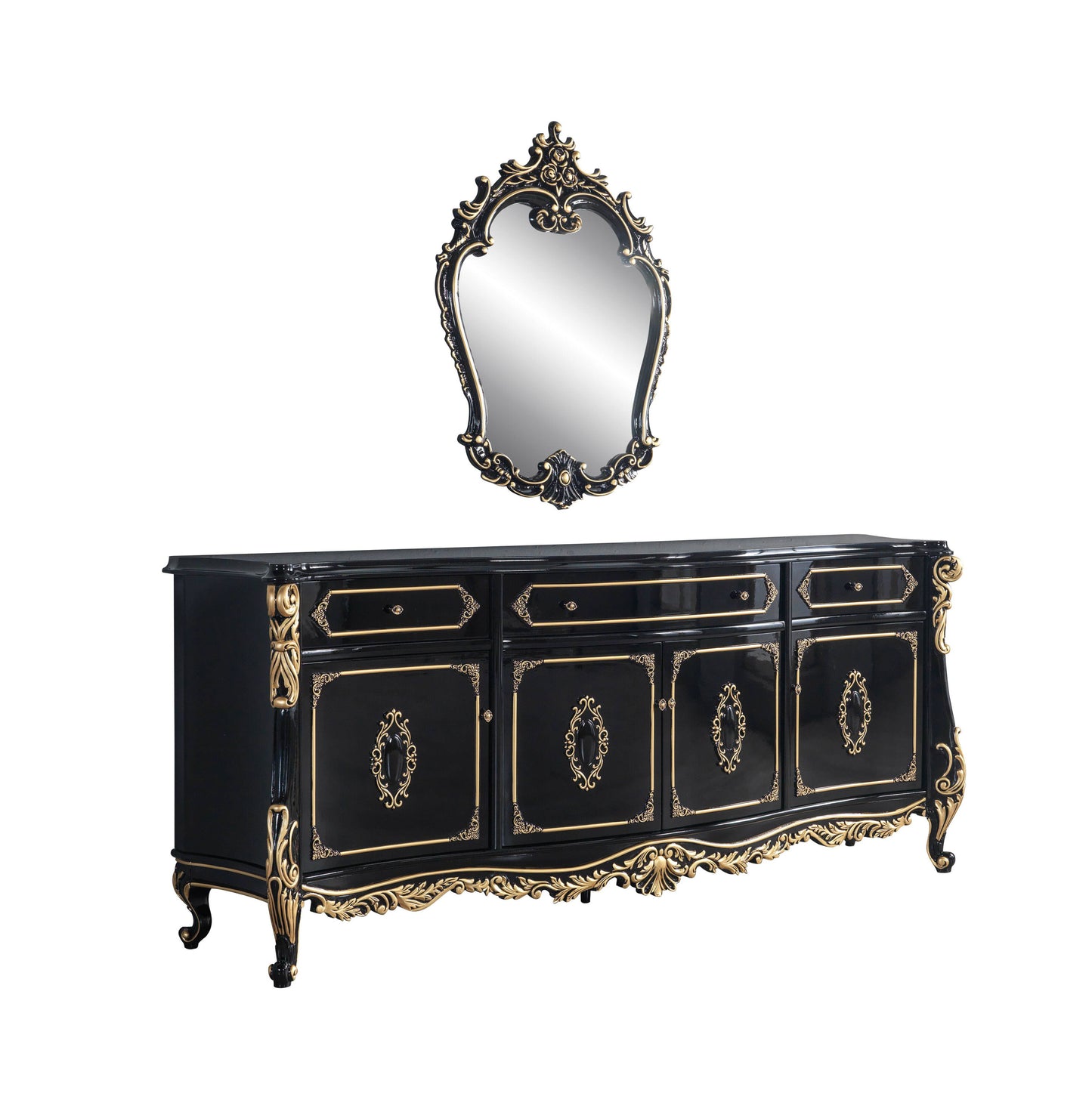 ACME Betria Console Table, Gold & Black Finish AC01892