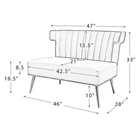 Cadmus Armless Loveseat IVORY