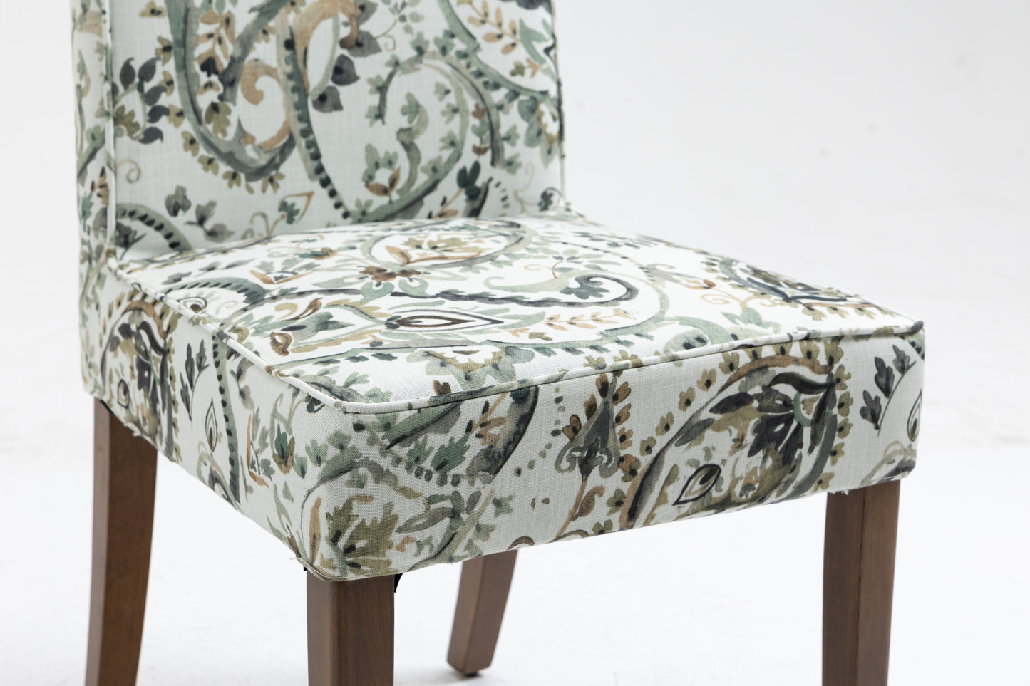 Cover Removable Interchangeable and Washable Taupe Cashew Fabric Upholstered Parsons Chair with Solid Wood Legs 2 PCS