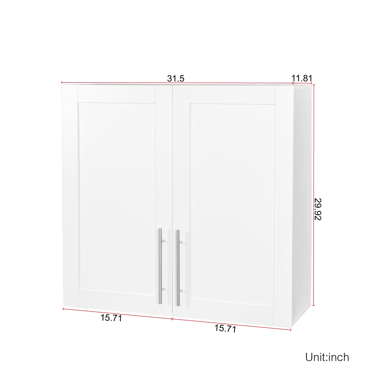 Stackable Wall Mounted Storage Cabinet, 11.81 "D x 31.50"W x 29.92 "H, White