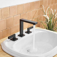 8 in. Widespread Double Handle Bathroom Faucet 3 Hole Vanity Faucet in Matte Black