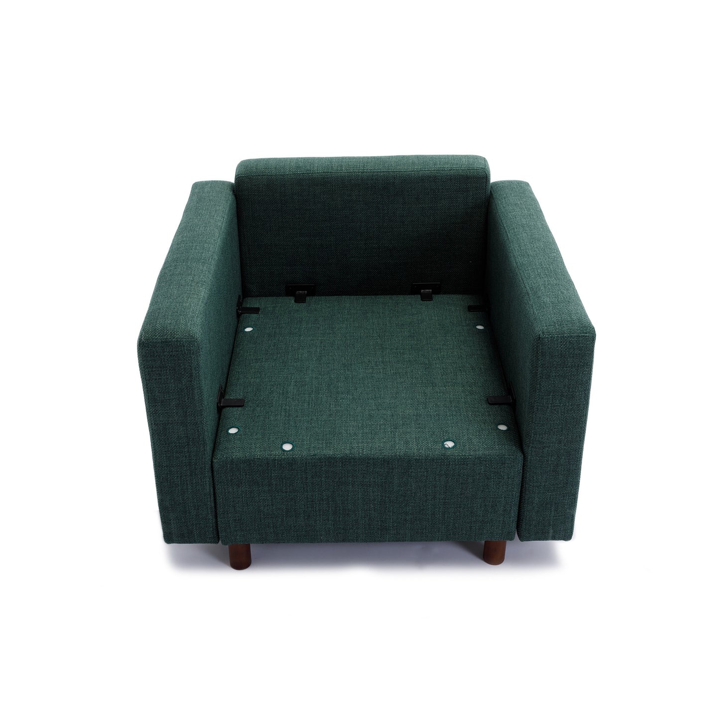 3 Seat Module Sectional Sofa Couch With 2 Ottoman for living room,Seat Cushion and Back Cushion Non-Removable and Non-Washable,Green