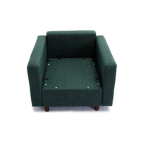 Single Seat Module Sofa Sectional Couch With Armrest With 1 Ottoman,Cushion Covers Non-removable and Non-Washable,Green