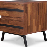 ACME Karine End Table in Walnut & Black 80622