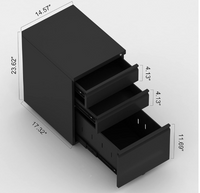 Metal mobile 3 Drawer File Cabinet for Legal or Letter Files,Used for Office and Home