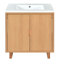 30" Bathroom vanity Set with Sink, Combo Cabinet, Bathroom Storage Cabinet, Solid Wood Frame