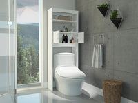 Malta Over The Toilet Cabinet, Double Doors, Three Shelves -White