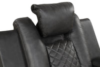 Benz LED & Power Recliner 3 PC Made With Faux Leather in Gray