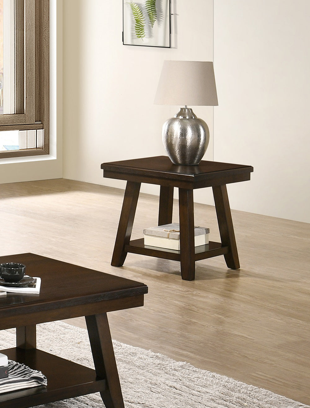 Rectangular End Table In Dark Espresso