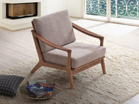 ACME Lide Accent Chair, Light Brown Fabric & Brown Finish AC02378