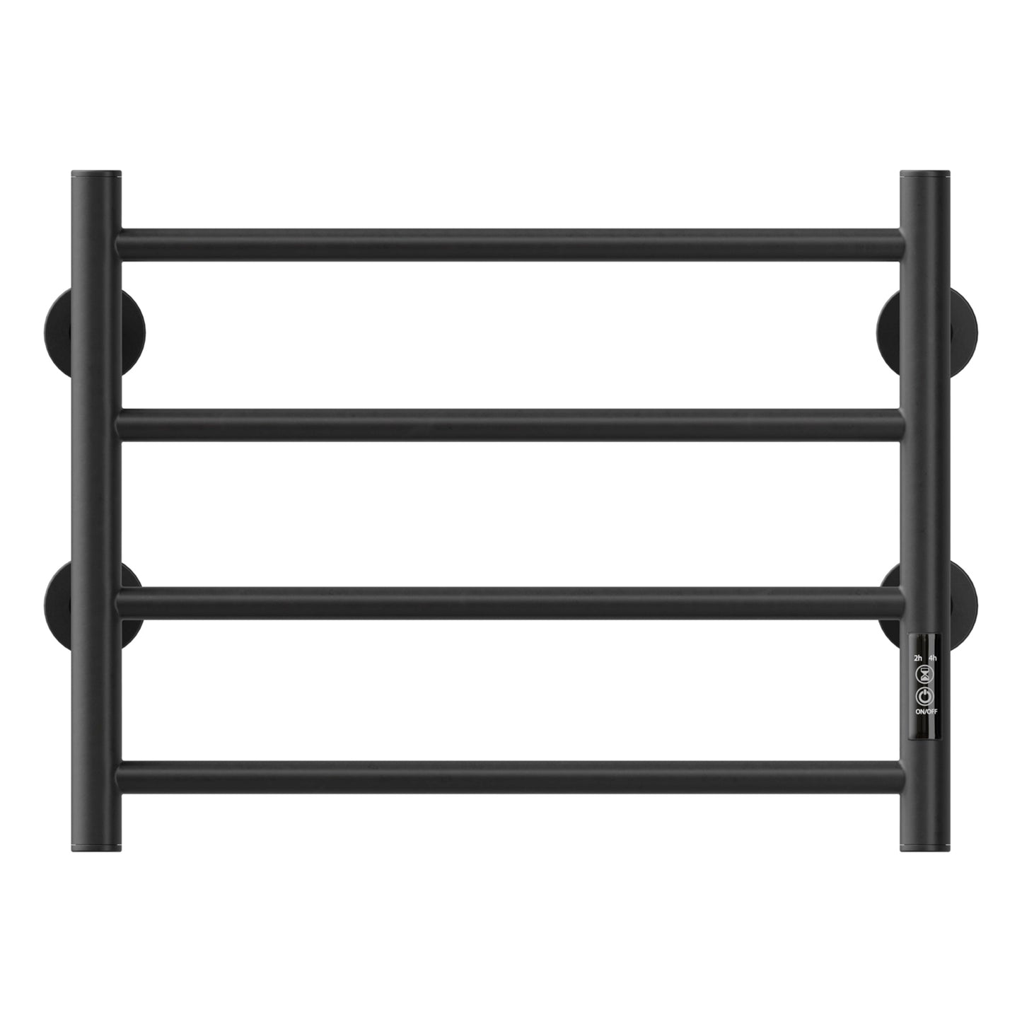 Electric Heated Towel Warmer 4 Bars for Bathroom, Stainless Steel Wall Mounted Heated Towel Drying Rack Black