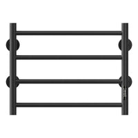 Electric Heated Towel Warmer 4 Bars for Bathroom, Stainless Steel Wall Mounted Heated Towel Drying Rack Black