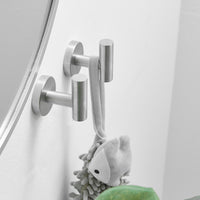 Round Bathroom Robe Hook and Towel Hook in Brushed Nickel (2-Pack)