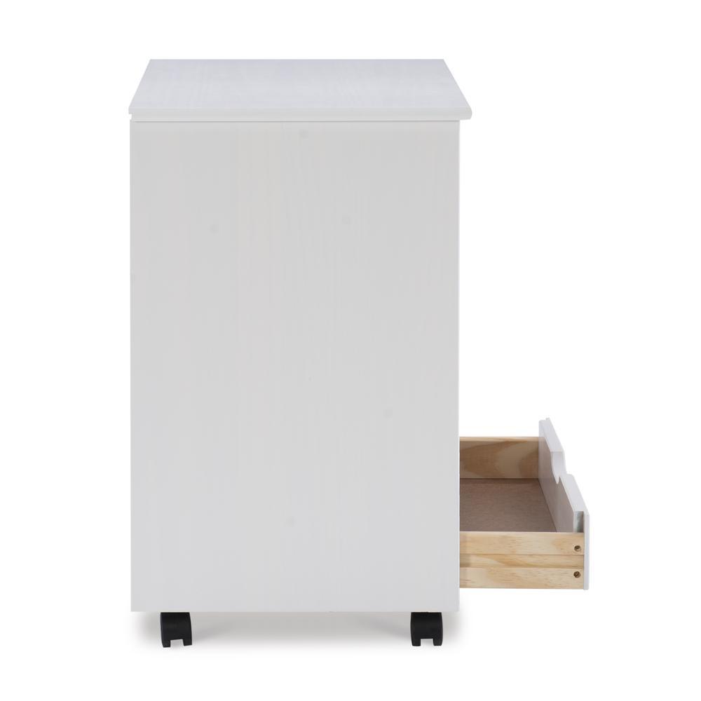 Six Drawer Wide Roll Storage Cart, White Finish, Office and Home Furniture