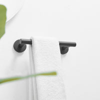 Single Post Wall Mounted Towel Bar Toilet Paper Holder in Matte Black