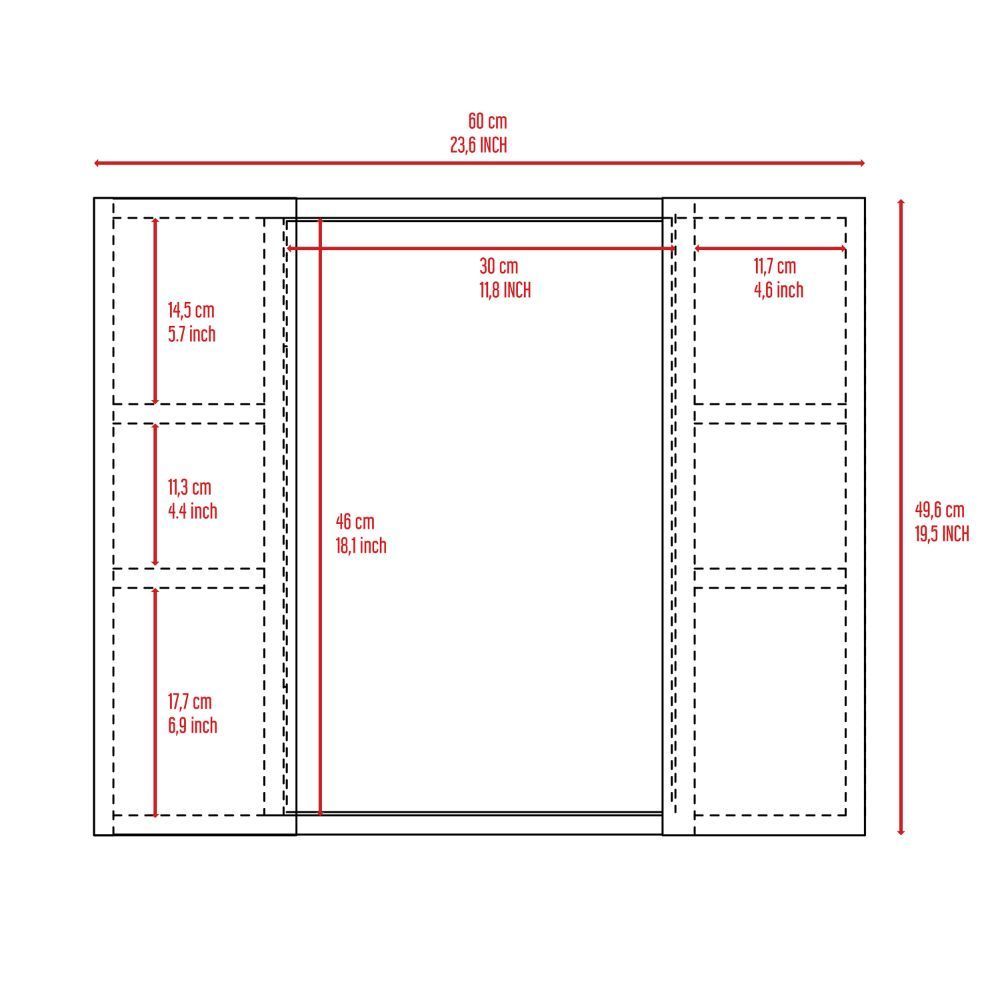 Artemisa Medicine Cabinet, Double Door, Mirror, One External Shelf  -White