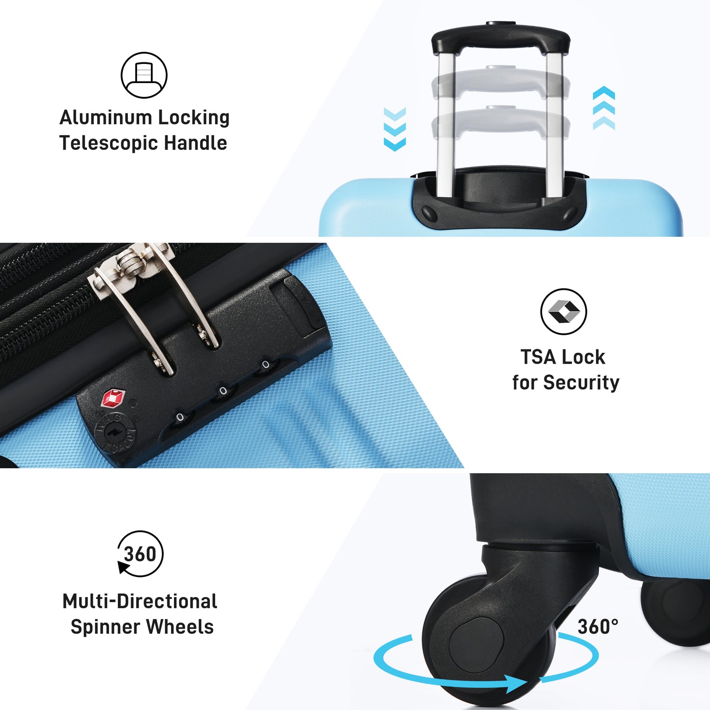 Luggage Sets of 2 Piece Carry on Suitcase Airline Approved,Hard Case Expandable Spinner Wheels