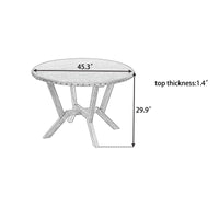 TOPMAX Mid-Century Round Table with Cross Legs for Small Places, Kitchen, Studio, Gray