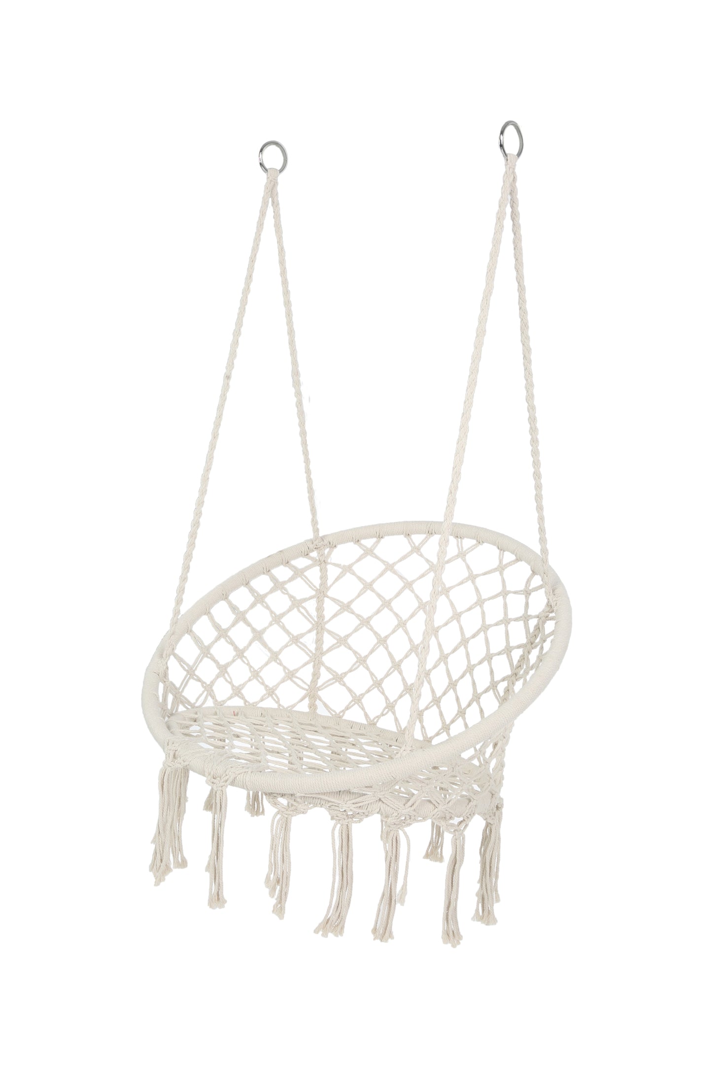 Hammock Chair Macrame Swing  Max 330 Lbs Hanging Cotton Rope Hammock Swing Chair for Indoor and Outdoor