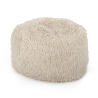 Akira Modern Glam Faux Fur 5 Foot Bean Bag, Taupe