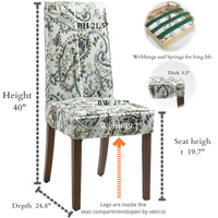 Cover Removable Interchangeable and Washable Taupe Cashew Fabric Upholstered Parsons Chair with Solid Wood Legs 2 PCS