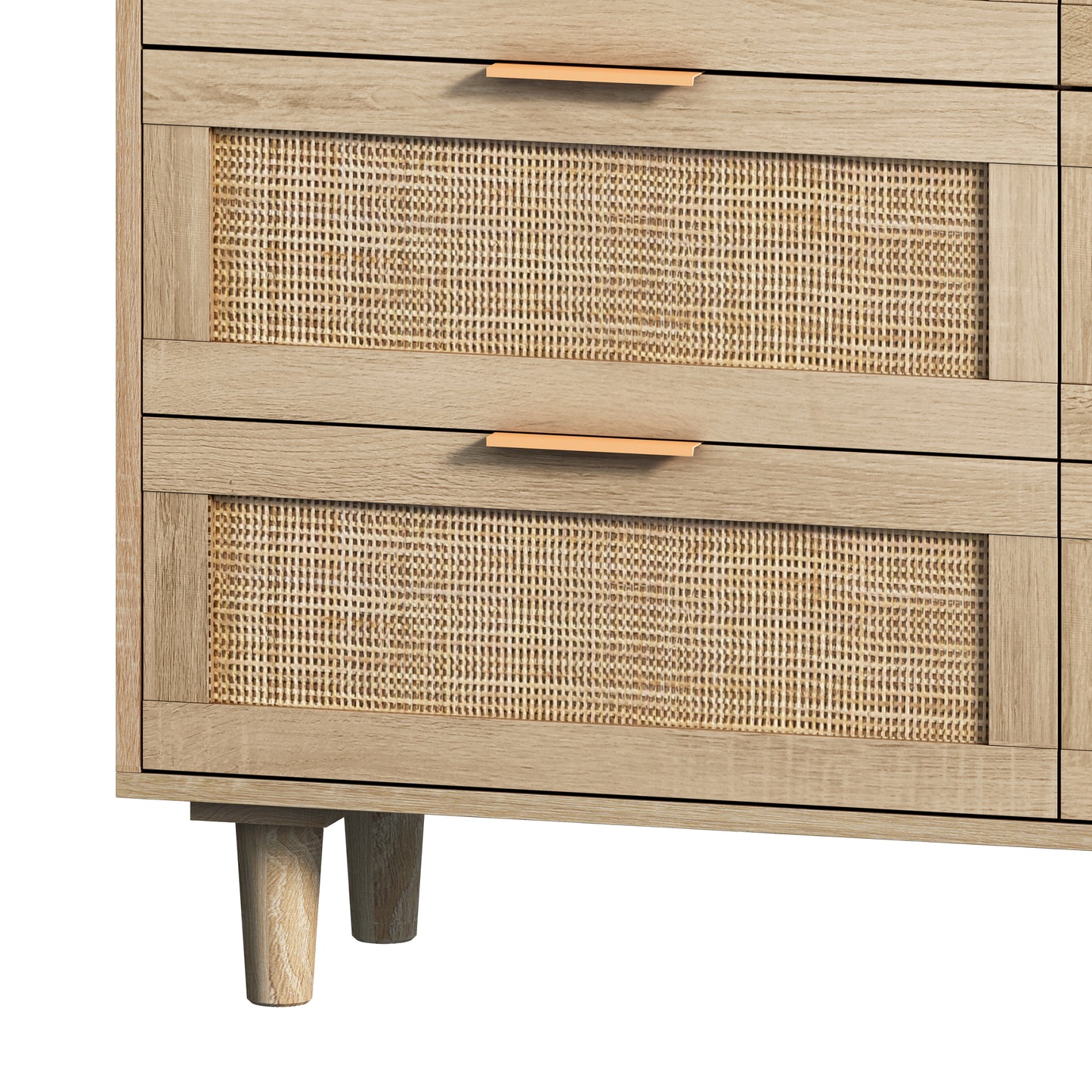 43.31"6-Drawers Rattan Storage Cabinet Rattan Drawer,for Bedroom,Living Room,Natural