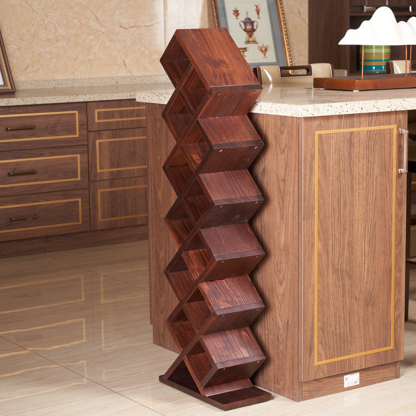 Vertical Z wine rack/Solid wood wine rack /Home wine rack/Living room wine rack