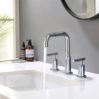 8 in. Widespread Double Handle Bathroom Faucet with Pop Up Drain in Chrome