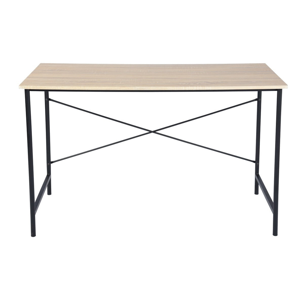 47.2"W x 23.6"D x 29.6"H Metal Frame Home Office Writing Desk - Oak & Black