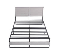 V4 Metal Bed Frame 14 Inch Queen Size with Headboard and Footboard, Mattress Platform with 12 Inch Storage Space