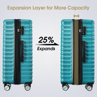 Luggage Expandable 3 Piece Sets ABS Spinner Suitcase Built-In TSA lock 20 inch 24 inch 28 inch