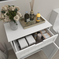 Bathroom Floor Cabinet Freestanding 2 Doors and 1 Drawer Wood Storage Organizer Cabinet for Bathroom and Living Room-White